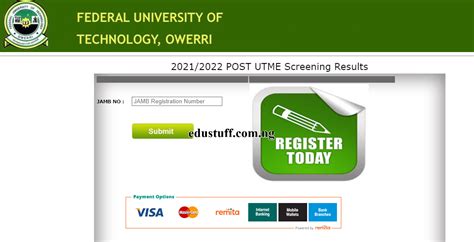 futo post utme result checker